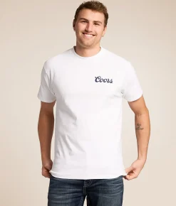 tee luv Coors Cowboy Slick T-Shirt White Hot