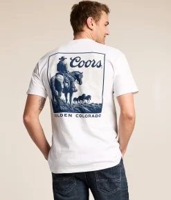 tee luv Coors Cowboy Slick T-Shirt White Hot