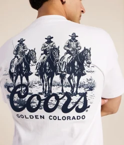 tee luv Coors Cowboys T-Shirt White New