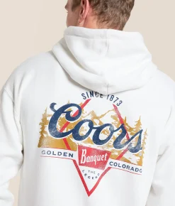 tee luv Coors Diamond Hooded Sweatshirt Antique White Clearance