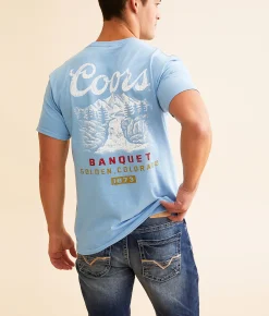 Changes Coors 1873 Golden Colorado T-Shirt Light Blue Hot
