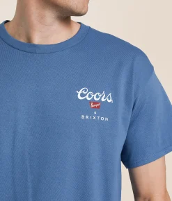 Graphic T-Shirts | Brixton Coors Griffen T-Shirt Indigo Blue