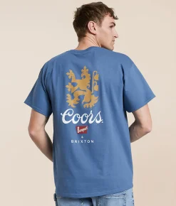 Graphic T-Shirts | Brixton Coors Griffen T-Shirt Indigo Blue