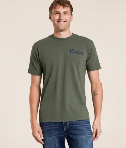 Screen Stars Coors Hard Work T-Shirt Surplus Green Sale