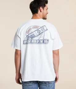 Tops|Graphic T-Shirts | Junkfood Coors Light Beer Of The 90's T-Shirt White
