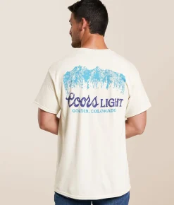 American Needle Coors Light Blue Red Label T-Shirt Cream Discount