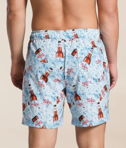 Bottoms|Swimwear | Valor Coors Light Cooler Stretch Swim Trunks White