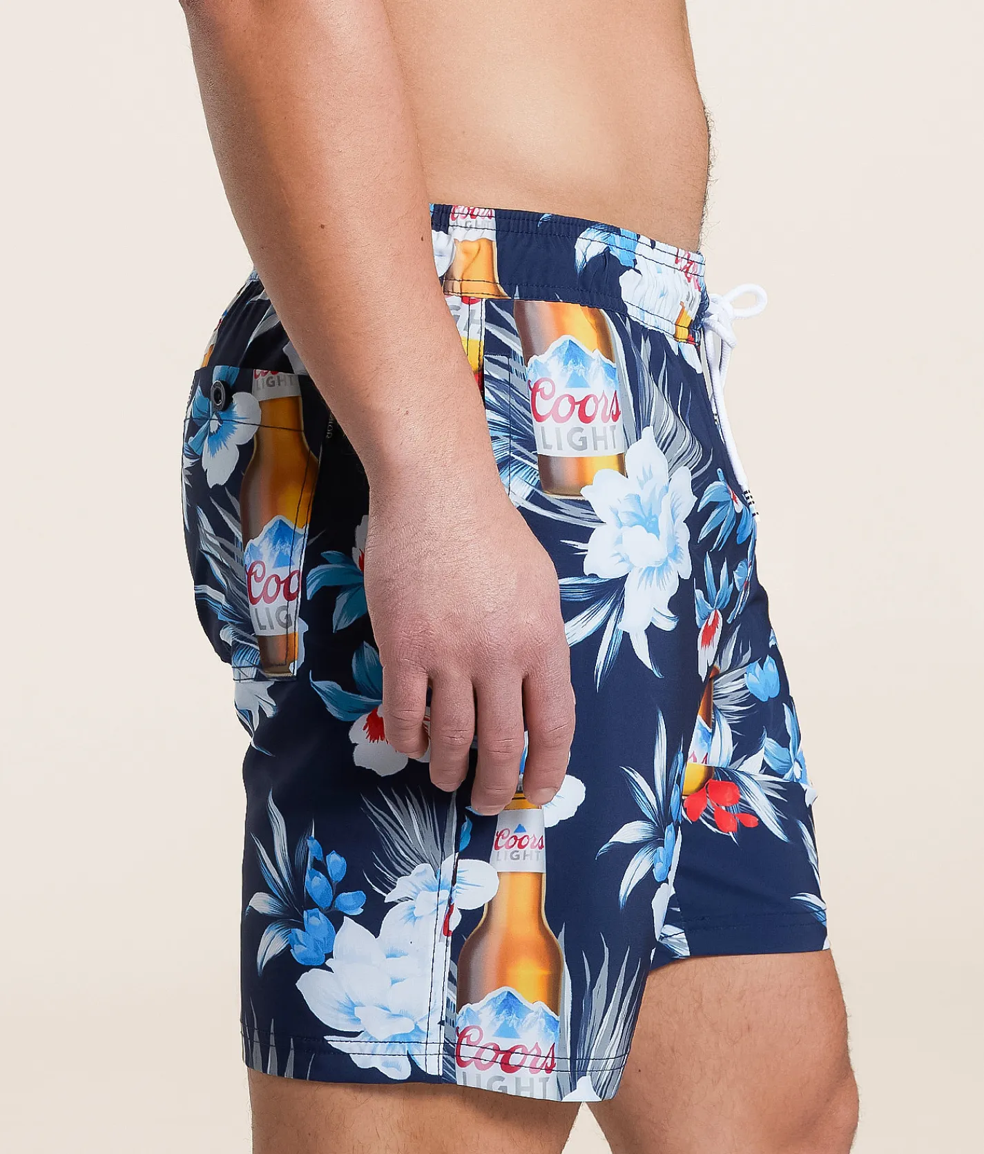 Valor Coors Light Floral Stretch Swim Trunks Navy Clearance