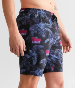 Valor Coors Light® Fronds Stretch Swim Trunks Black