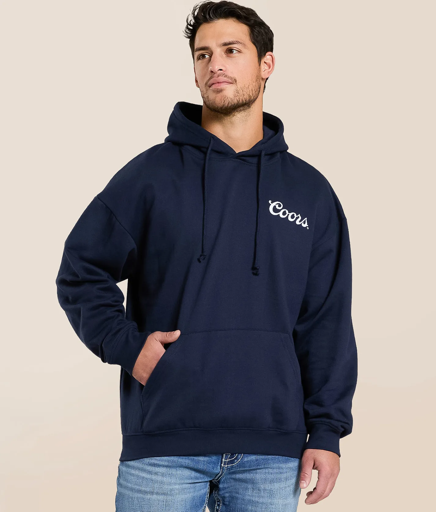 Changes Coors Light Neon Hooded Sweatshirt Navy