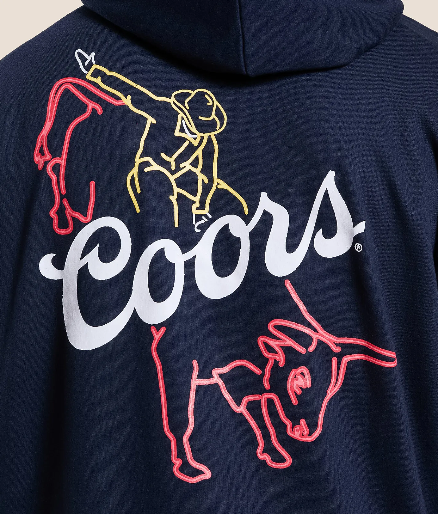Changes Coors Light Neon Hooded Sweatshirt Navy