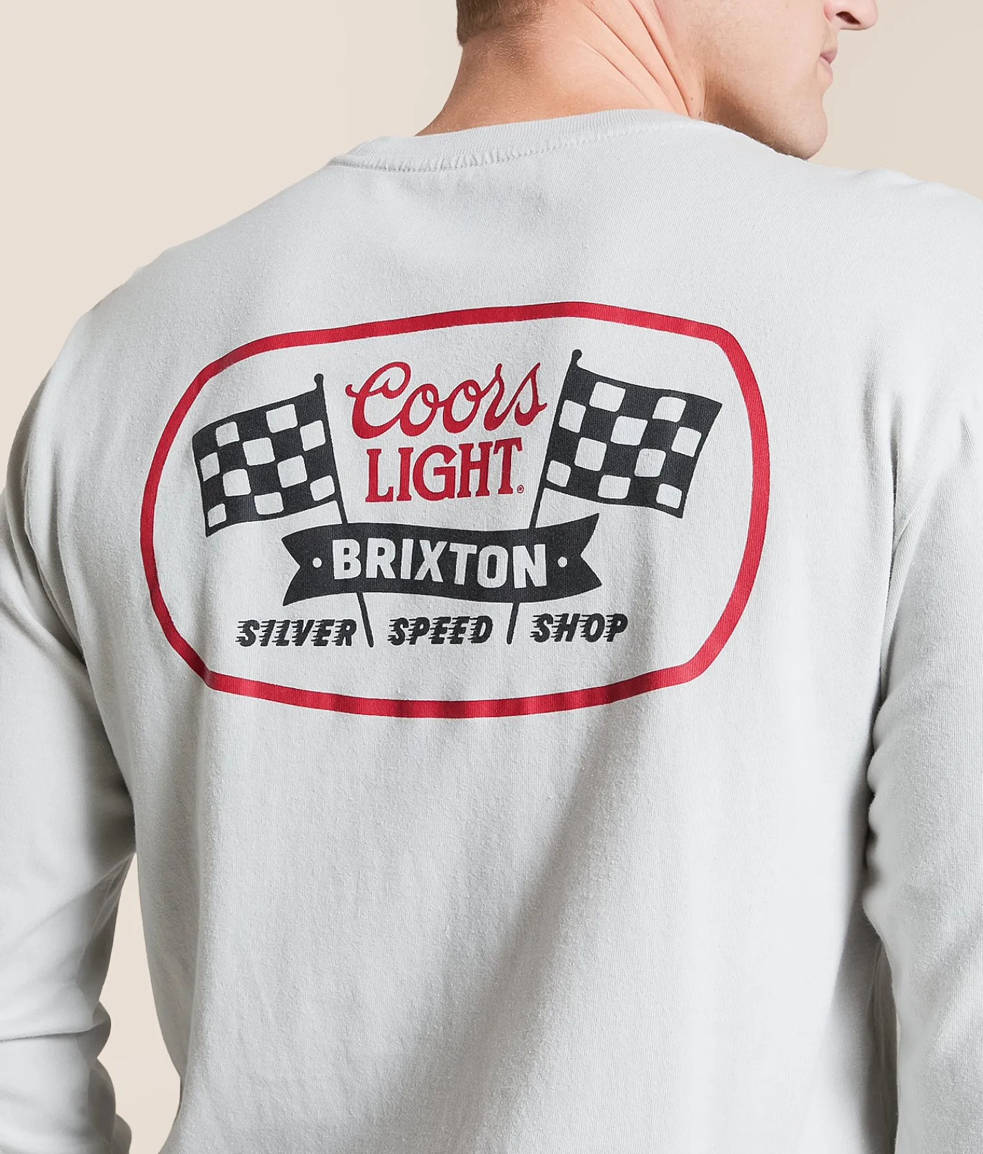 Brixton Coors Light Pit Stop T-Shirt Silver Discount
