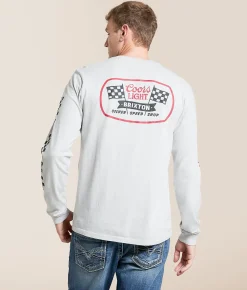 Brixton Coors Light Pit Stop T-Shirt Silver Discount