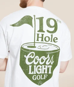 Screen Stars Coors Light 19th Hole Golf T-Shirt White Clearance