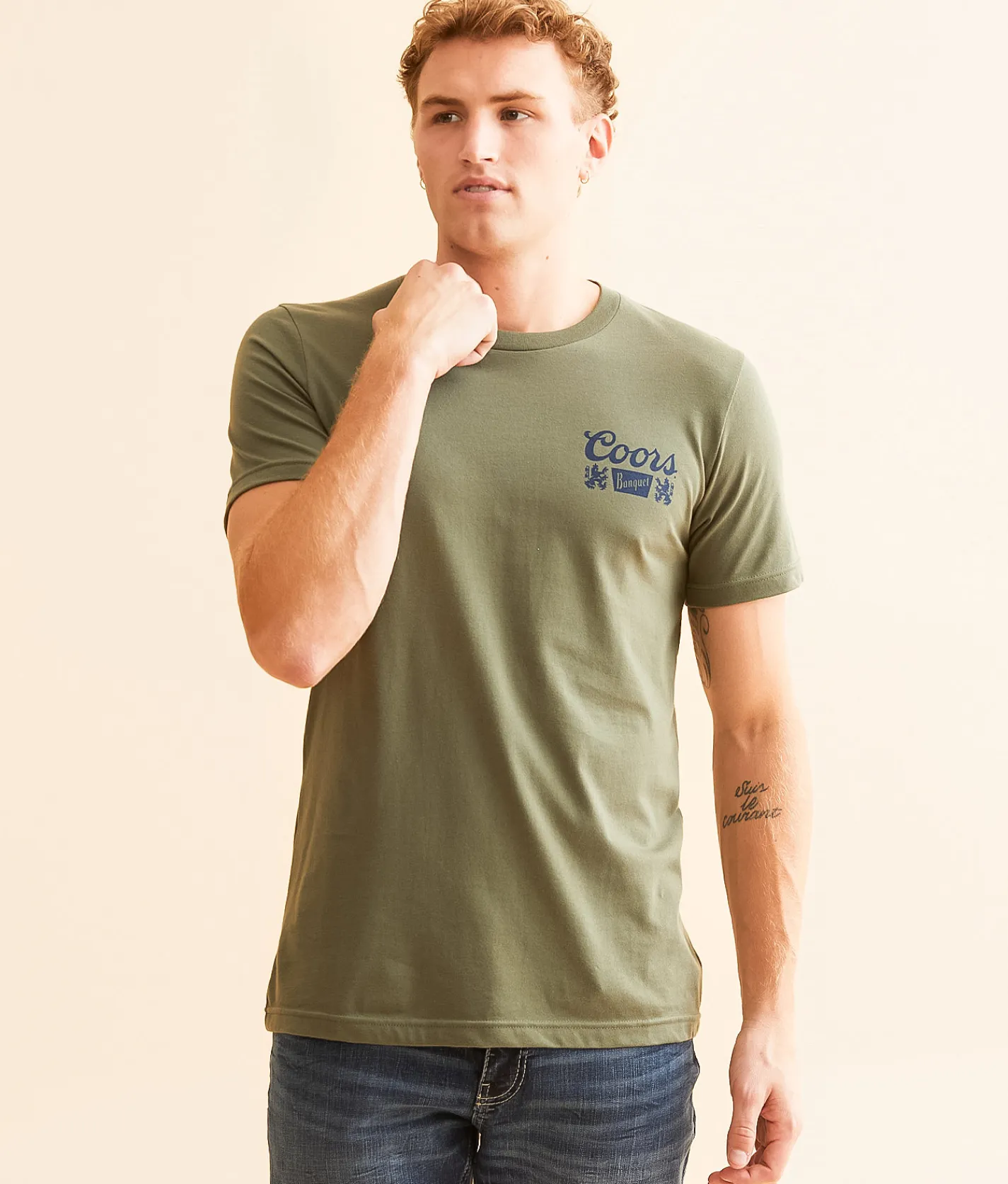 Graphic T-Shirts | Brew City Coors Lone Cowboy T-Shirt Military Green