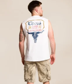 Tops | tee luv Coors Longhorn Rodeo Tank Top White