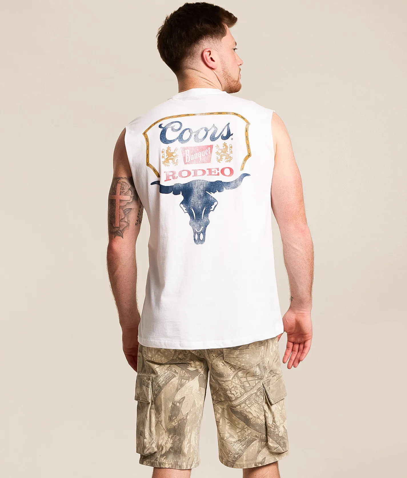 Tops | tee luv Coors Longhorn Rodeo Tank Top White