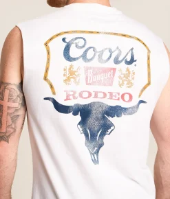 Tops | tee luv Coors Longhorn Rodeo Tank Top White