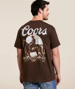 Changes Coors Mounted Cowboy T-Shirt Brown New