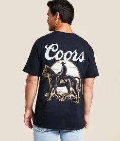 Changes Coors Mounted Cowboy T-Shirt Black New