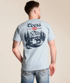 Tops|Graphic T-Shirts | tee luv Coors Outdoor Cowboy T-Shirt Arctic Blue Good Grey