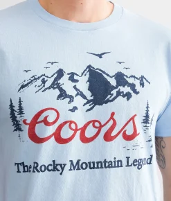 Graphic T-Shirts | Junkfood Coors Rocky Mountain T-Shirt Light Blue