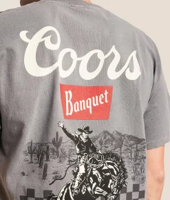 Tops|Graphic T-Shirts | tee luv Coors Rodeo Cowboy T-Shirt Storm Grey Pigment