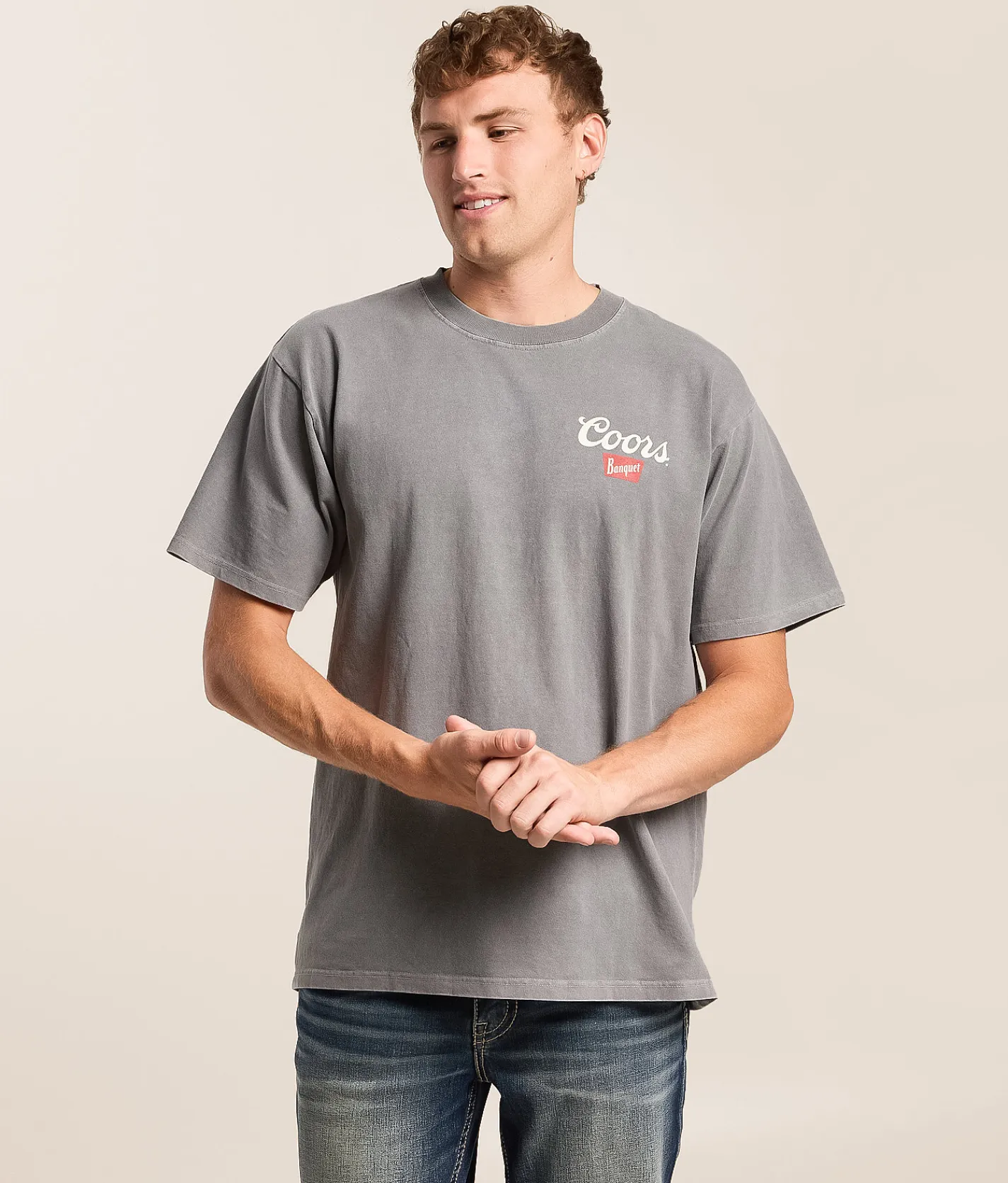 Tops|Graphic T-Shirts | tee luv Coors Rodeo Cowboy T-Shirt Storm Grey Pigment