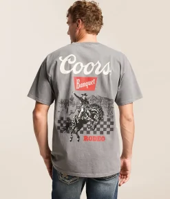 Tops|Graphic T-Shirts | tee luv Coors Rodeo Cowboy T-Shirt Storm Grey Pigment
