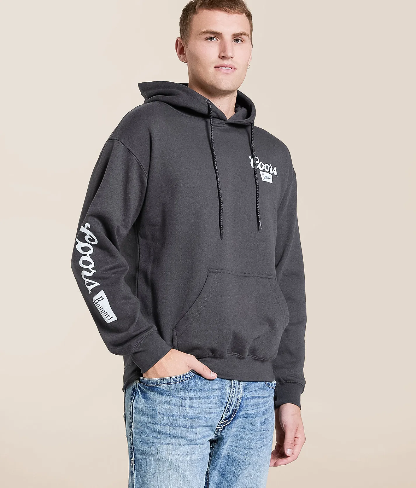 tee luv Coors Rodeo Hooded Sweatshirt Vintage Black Discount