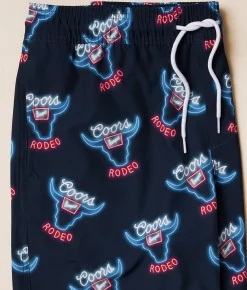 Bottoms|Swimwear | Valor Coors Rodeo Stretch Swim Trunks Navy