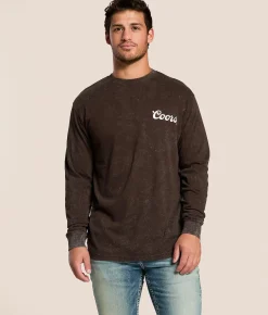 Tops|Graphic T-Shirts | Changes Coors Rope Western T-Shirt Brown Mineral Wash