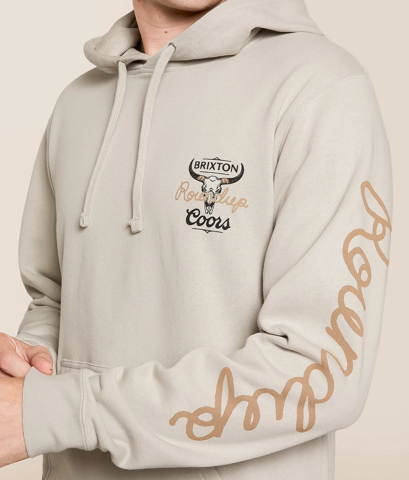 Brixton Coors Roundup Hooded Sweatshirt Smoke Best