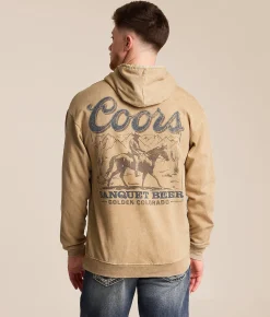 Changes Coors Scene Sideways Hooded Sweatshirt Beige Mineral Wash Online