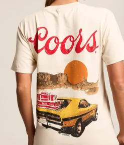 Tops | Screen Stars Coors Sunset Drive T-Shirt Cream