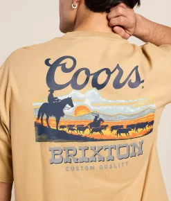 Tops|Graphic T-Shirts | Brixton Coors Sunset T-Shirt Sand