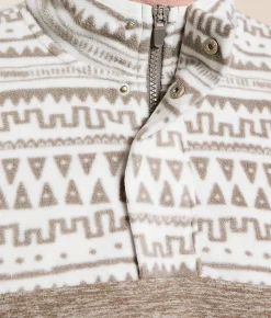 Hurley Cordoba Blocked Fleece Pullover Silver Birch Morel Clearance