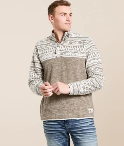 Hurley Cordoba Blocked Fleece Pullover Silver Birch Morel Clearance