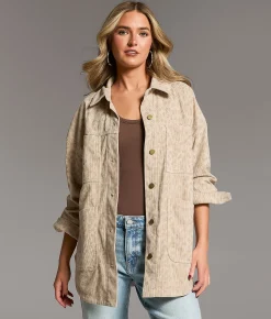 BKE Corduroy Cheetah Shacket Cheetah Print Online