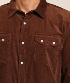 Panhandle Slim Corduroy Stretch Shirt Brown New