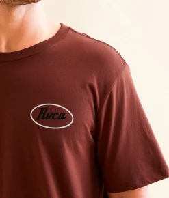 RVCA Corner Shop T-Shirt Red Earth Discount