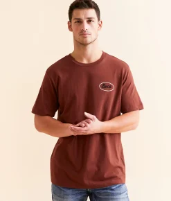 RVCA Corner Shop T-Shirt Red Earth Discount