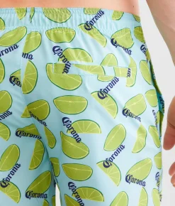 Bioworld Corona And Limes Swim Trunks Light Blue Outlet