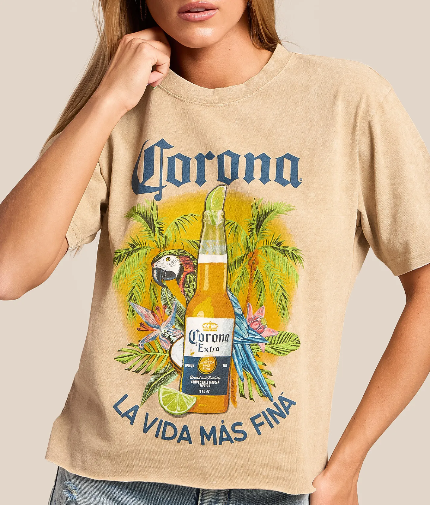 Tops | Changes Corona La Vida Mas Fina T-Shirt Natural