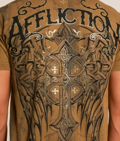 Tops|Graphic T-Shirts | Affliction Corroded T-Shirt Timberwolf