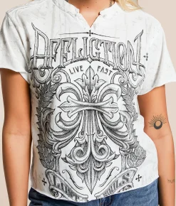 Tops | Affliction Corroded T-Shirt White