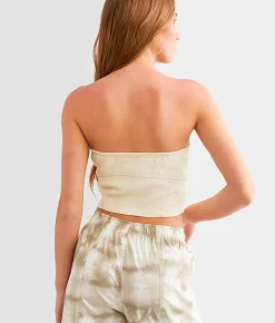 Willow & Root Corset Denim Tube Top Ivory Online