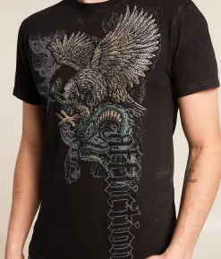 Affliction Cosmic Serpent T-Shirt Black Lava Wash Sale