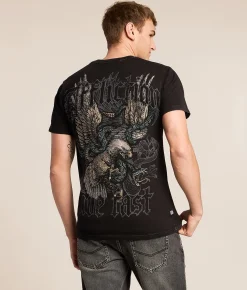 Affliction Cosmic Serpent T-Shirt Black Lava Wash Sale