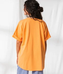 33 Coastal Costa Del Sol Oversized T-Shirt Mock Orange Online
